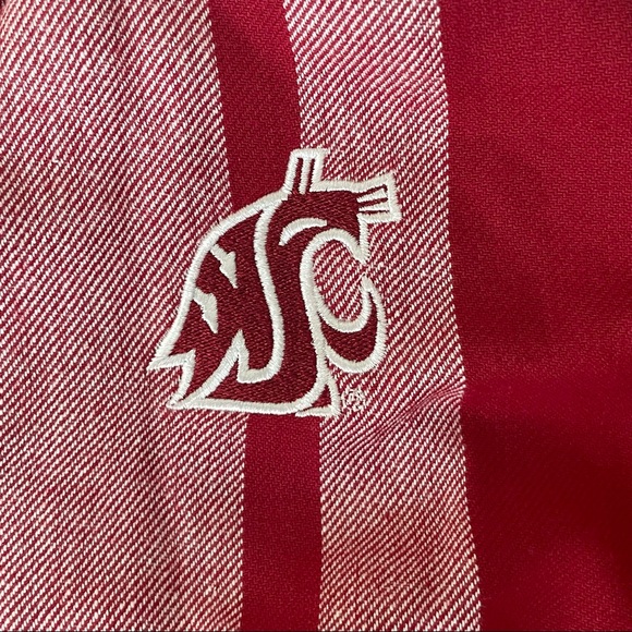 WASHINGTON STATE COUGARS NWT RED AND WHITE BUFFALO CHECK PLAID BLOUSE TOP MEDIUM - Picture 4 of 10
